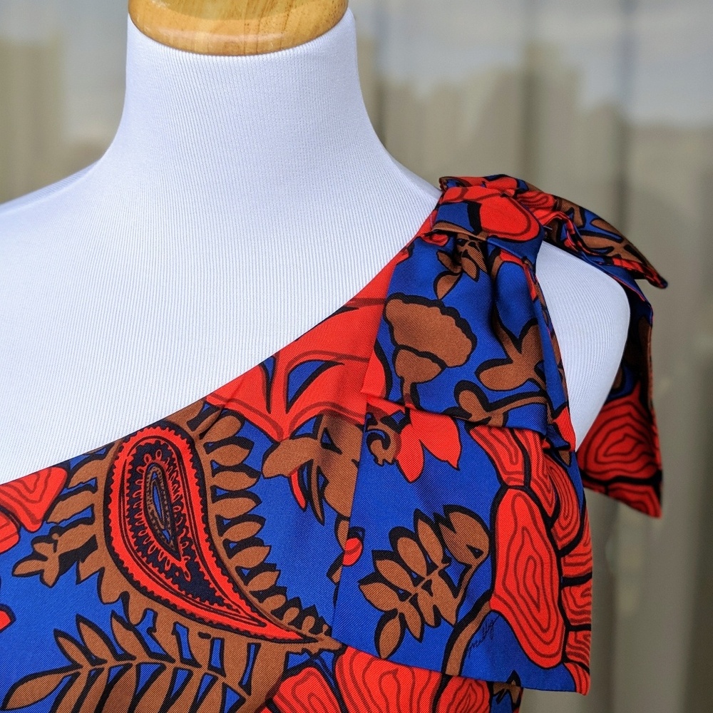 Milly New York One Shoulder Silk Dress - Picture 6 of 8